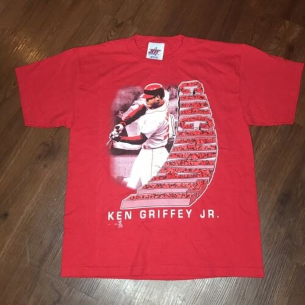 Vintage Ken Griffey Jr Cincinnati Reds Youth Medium T-Shirt Joy Athletic 2000